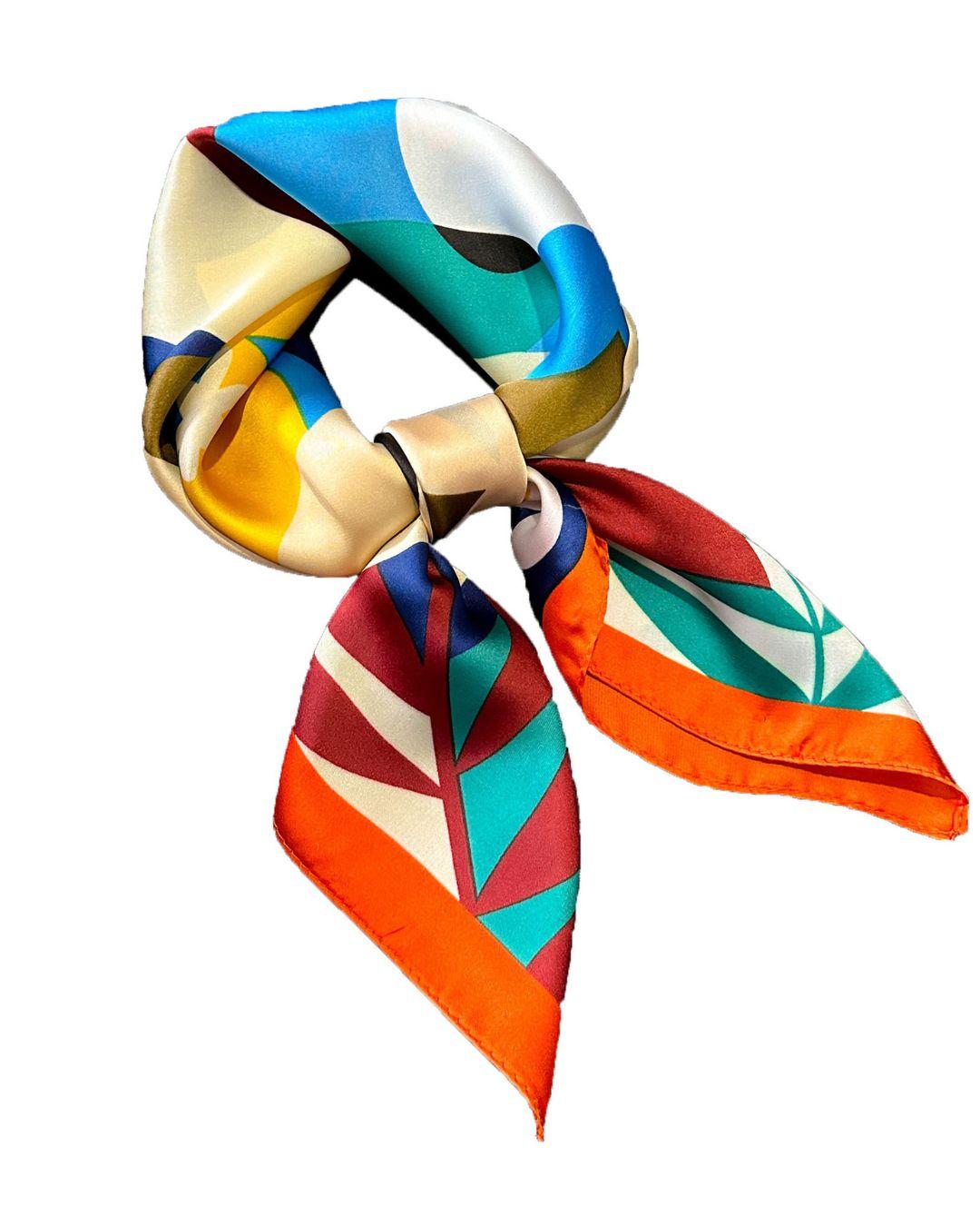 Flora Patterned Satin Silk Scarf