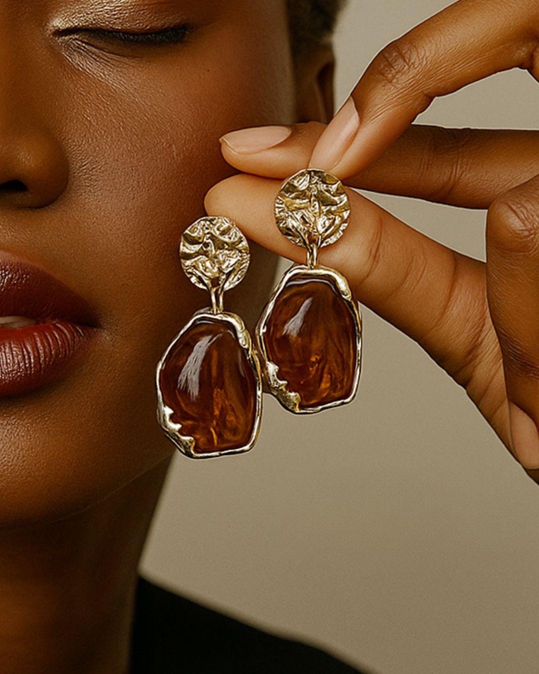 Nia Resin Drop Earrings