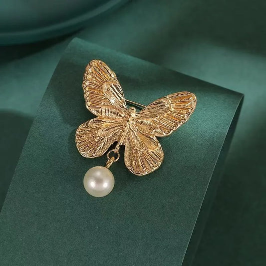 Butterfly Pearl Brooch