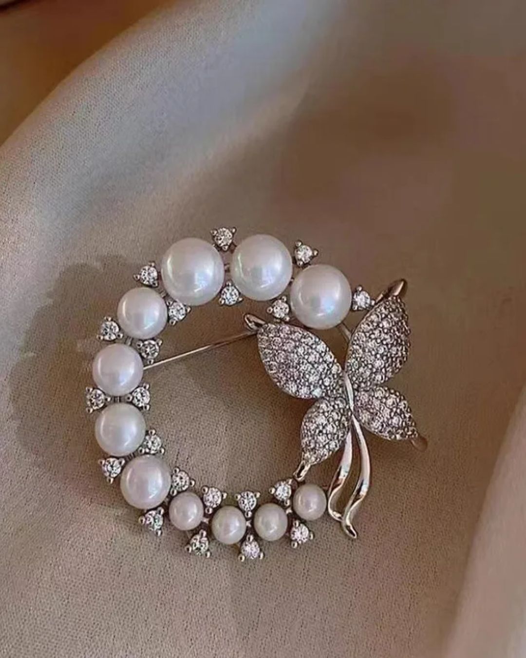 Butterfly Pearl Brooch