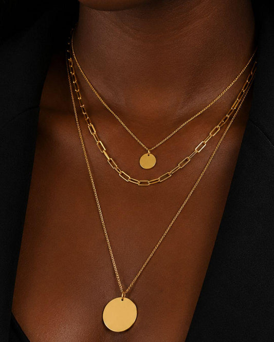 Kiera Layered Necklace with Round Pendants