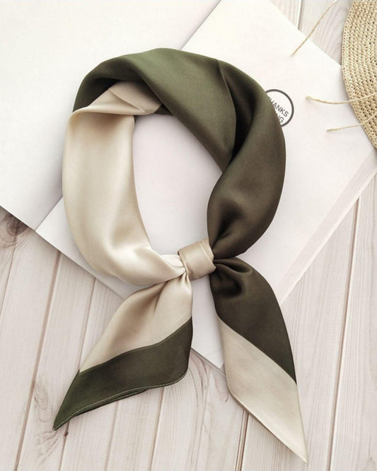 Mellie Block Patterned Satin Silk Scarf